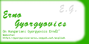 erno gyorgyovics business card